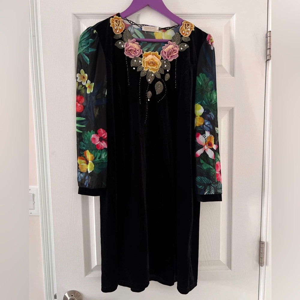 Floral Black Dress